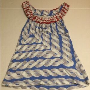 Anthropologie Little Yellow Button Nautical Tank